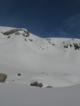 Le couloir pour rejoindre le glacier est devant moi