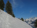 Je monte vers le Pt1581, face S et la neige est vraiment lourde et peu épaisse. Bref pas terrible.