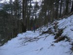 C'est épique dans ce secteur, beaucoup de branches et racines pour peu de neige.