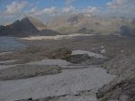 Nous descendons vers la cabane de Prarochet, le long du glacier du Tsanfleuron