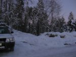 Et on coupe à travers la forêt, pour passer devant un dépot de bois et retrouver la route (chemin d'été sur la carte)