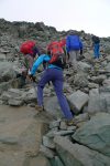 On monte pour le Col de Prafleuri, section où le chemin est difficile à trouver