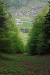 Un couloir avec la vue sur Rossinière