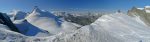 Depuis Feejoch, quelle vue. Strahlhorn, Rimpfischhorn, Breithorn, Cervin, Mont-Blanc, Grand Combin et Dent Blanche. Avec tous les autres que j'oublie