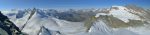 Strahlhorn, Mont Rose, Rimpfischhorn, Breithorn, Cervin, Mont-Blanc, Grand Combin, Dent Blanche, Alphubel, Täschhorn, Dom et Lenzspitze