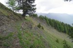 Je longe un sentier qui me ramène entre l'Aiguille de Mex et Gros Plan