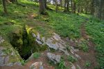 Je reviens en arrière pour trouver le trou d'aération de la cave, dessus on sent un souffle frais.