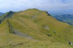 L'arête à suivre. On voit la ruine du Pt2028