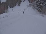 Comme c'est poudreux, dans un secteur peu pentu (Tovassière), il faut souvent pousser. Dure en fin de journée !