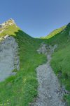 Le couloir un brin pentu, mais praticable par temps sec