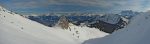 Vue panoramique depuis le col du Linleu sur les Alpes Suisses