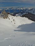 Une belle trace qui descend vers les pistes de Torgon