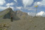 Col de Sagerou 2395m, tient un panneau Suisse