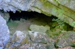 Une grotte indiquée avec chauve-souris.