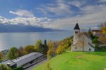 Depuis le haut du funiculaire, Chardonne, vue sur le Lac Léman.