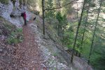 Du coup on attache la chienne. On voit le bas du chemin à droite