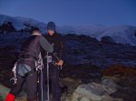 On arrive au pied du Triftgletscher, après avoir descendu un large chemin depuis la cabane