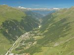 Vue sur Zinal et le chemin de la descente du lendemain