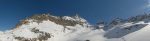 Vue panoramique sur le vallon de Bertol, à gauche les Douves Blanches et à droite Crête du Plan.