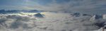 Vue panoramique sur le Mont-Blanc, les Dents du Midi, la plaine du Rhône et son stratus, les Tour d'Aï et Mayen et le Mont d'Or