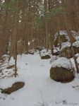 Le chemin d'été, tout juste enneigée.
